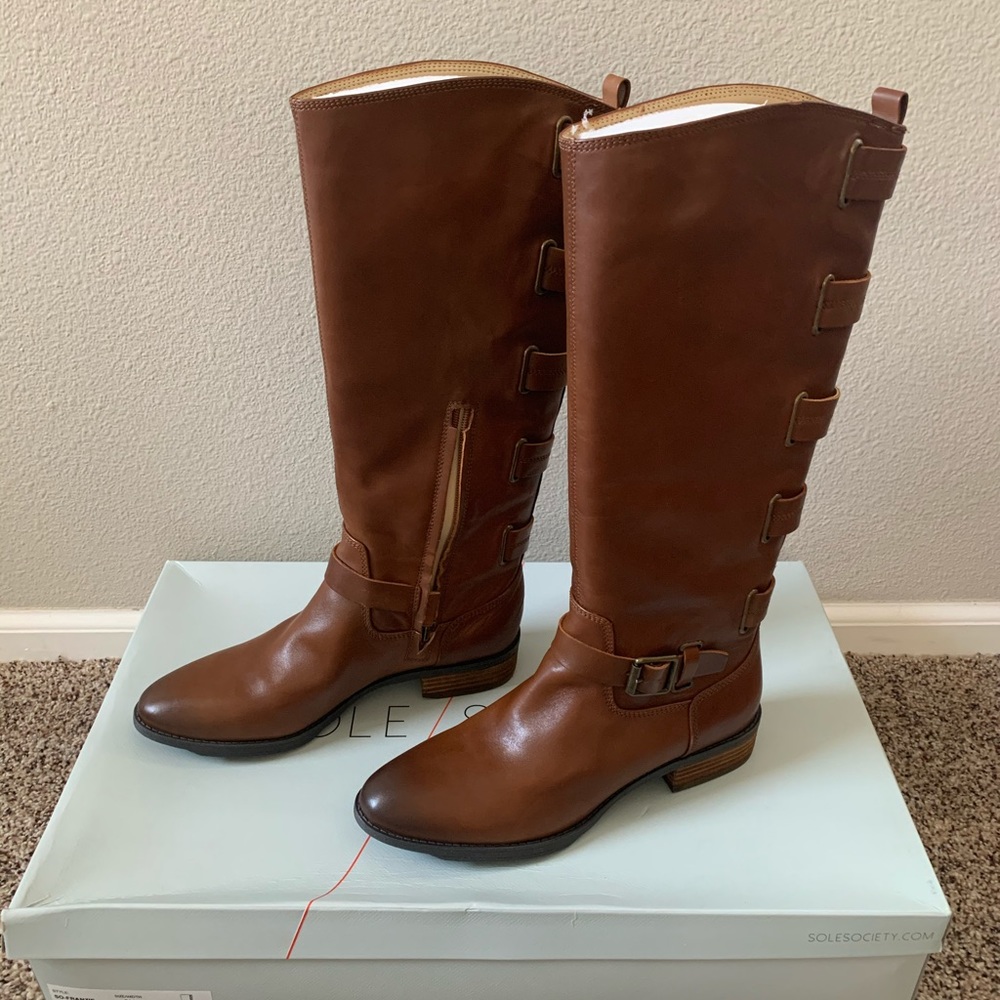 Sole Society leather knee high boot
